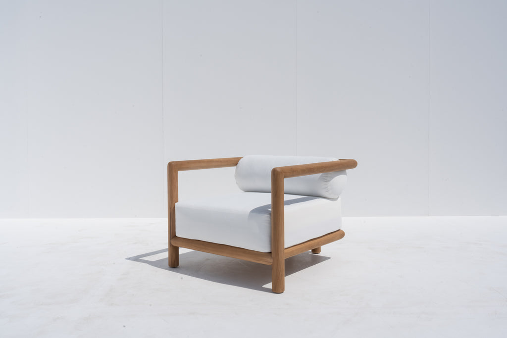 Riviera Teak Single Seater Sofa Side view