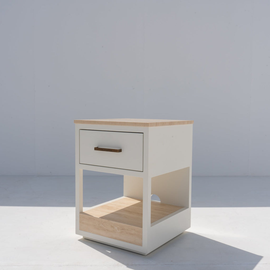Riviera Travertine Bedside Table
