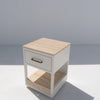 Riviera Travertine Bedside Table Side view