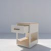 Riviera Travertine Bedside Table Side view 2