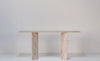 Roma Travertine Console Table Front Perspective View 1