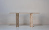 Roma Travertine Console Table Front Perspective View 2