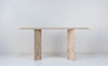 Roma Travertine Console Table Front Perspective View 3