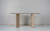 Roma Travertine Console Front Table Perspective View 5