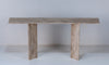 Roma Travertine Console Table Front Perspective View 6