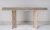 Roma Travertine Console Table Front Perspective View 7