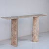 Roma Travertine Console Table Perspective View 1