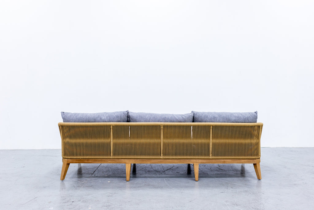 Rope & Teak Sofa 3-seater Back view 