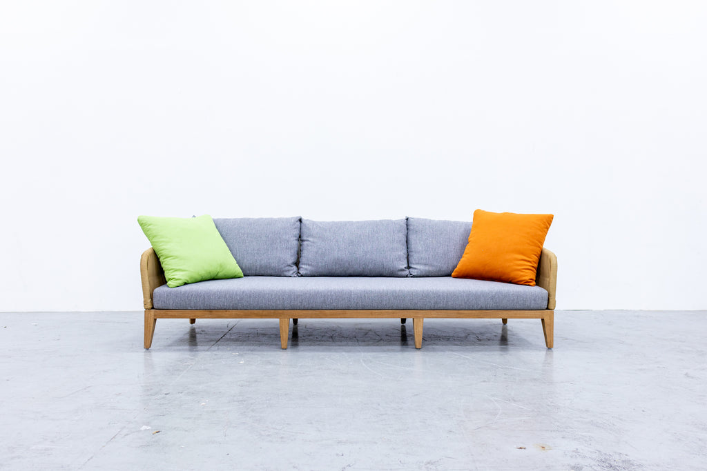 Rope & Teak Sofa 3-seater Front view