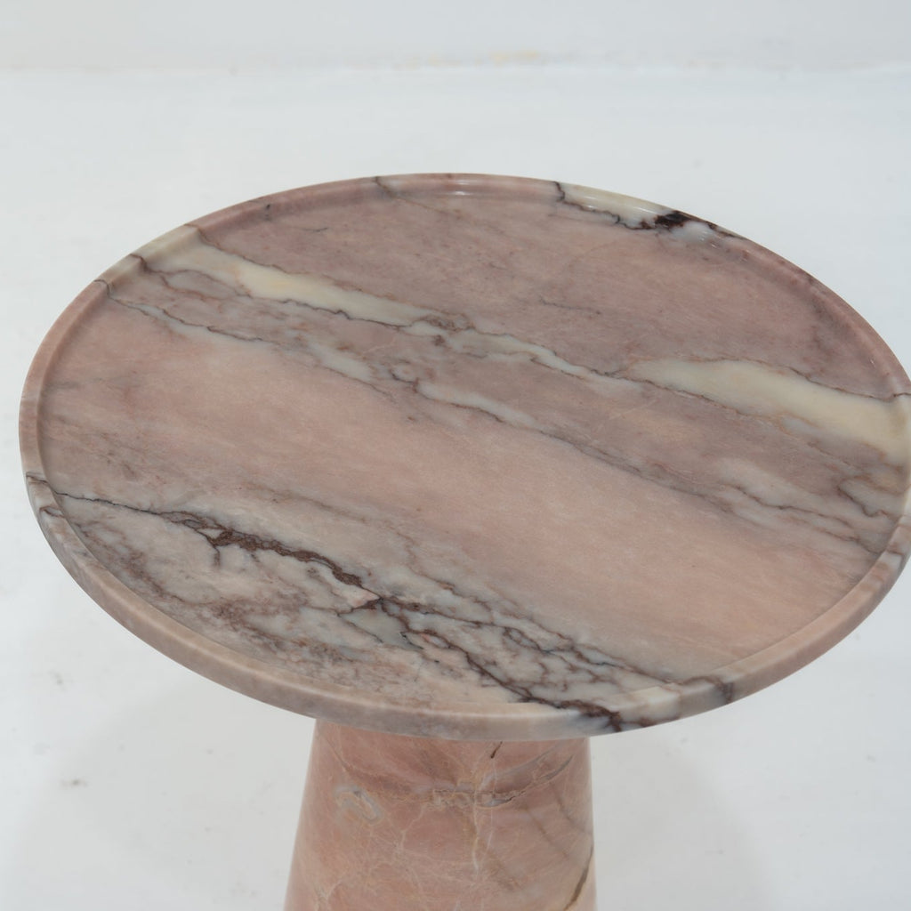 Rosé Marble Side Table Perspective View 2