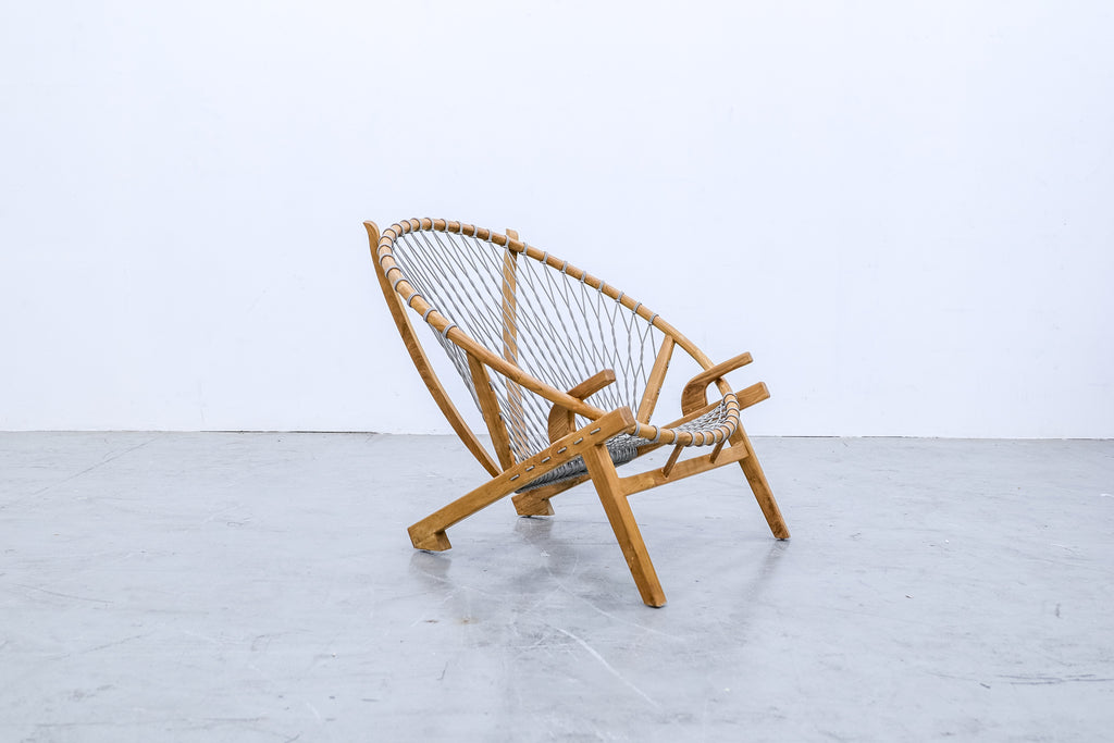 Round Ring Rope & Teak Chair Side view 2