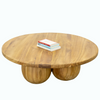 Round Teak Ball Base Coffee Table
