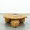 Round Teak Ball Base Coffee Table
