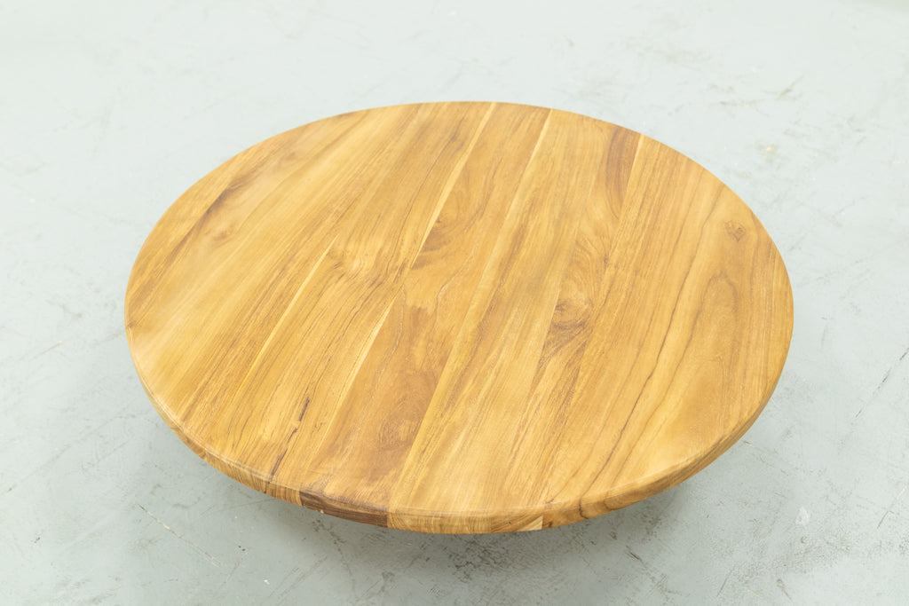 Round Teak Ball Base Coffee Table