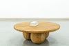 Round Teak Ball Base Coffee Table