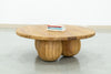 Round Teak Ball Base Coffee Table