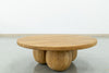 Round Teak Ball Base Coffee Table