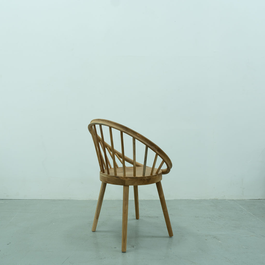 Round Teak Enclosure Chair Back view