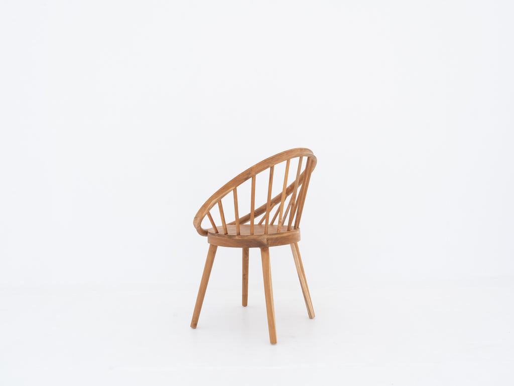 Round Teak Enclosure Chair Back view