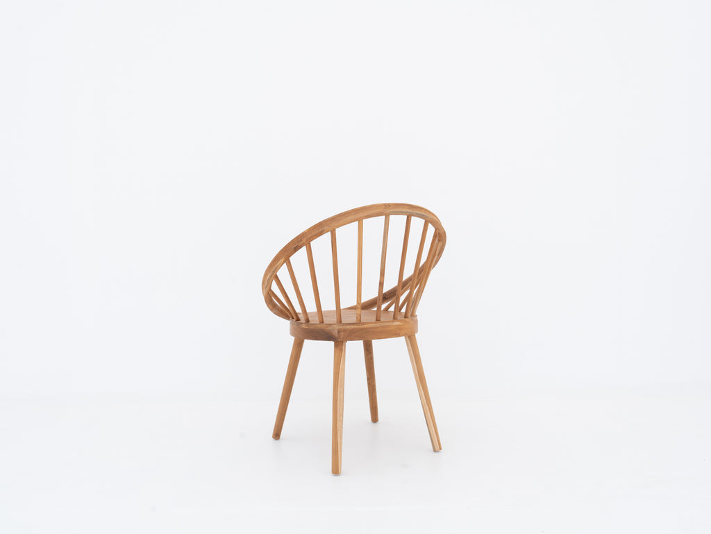 Round Teak Enclosure Chair Back view