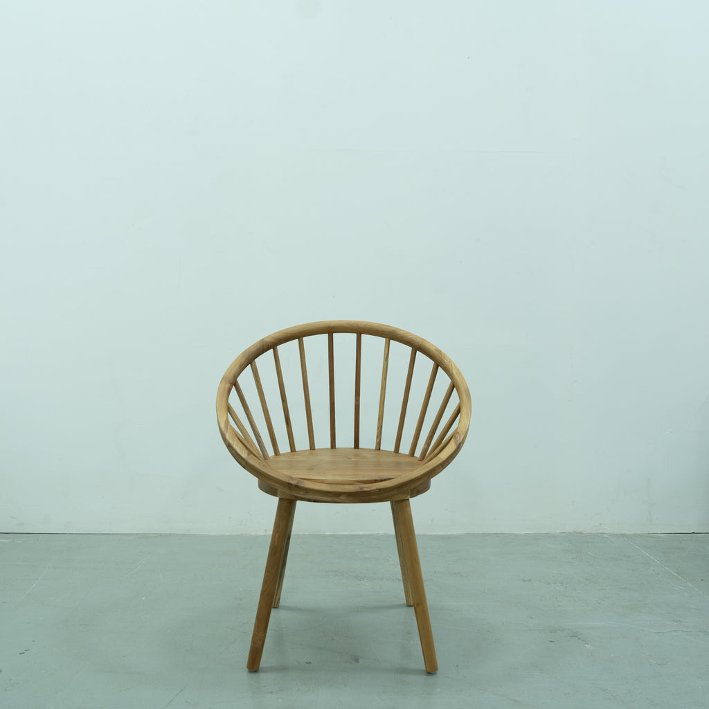 Round Teak Enclosure Chair Front view
