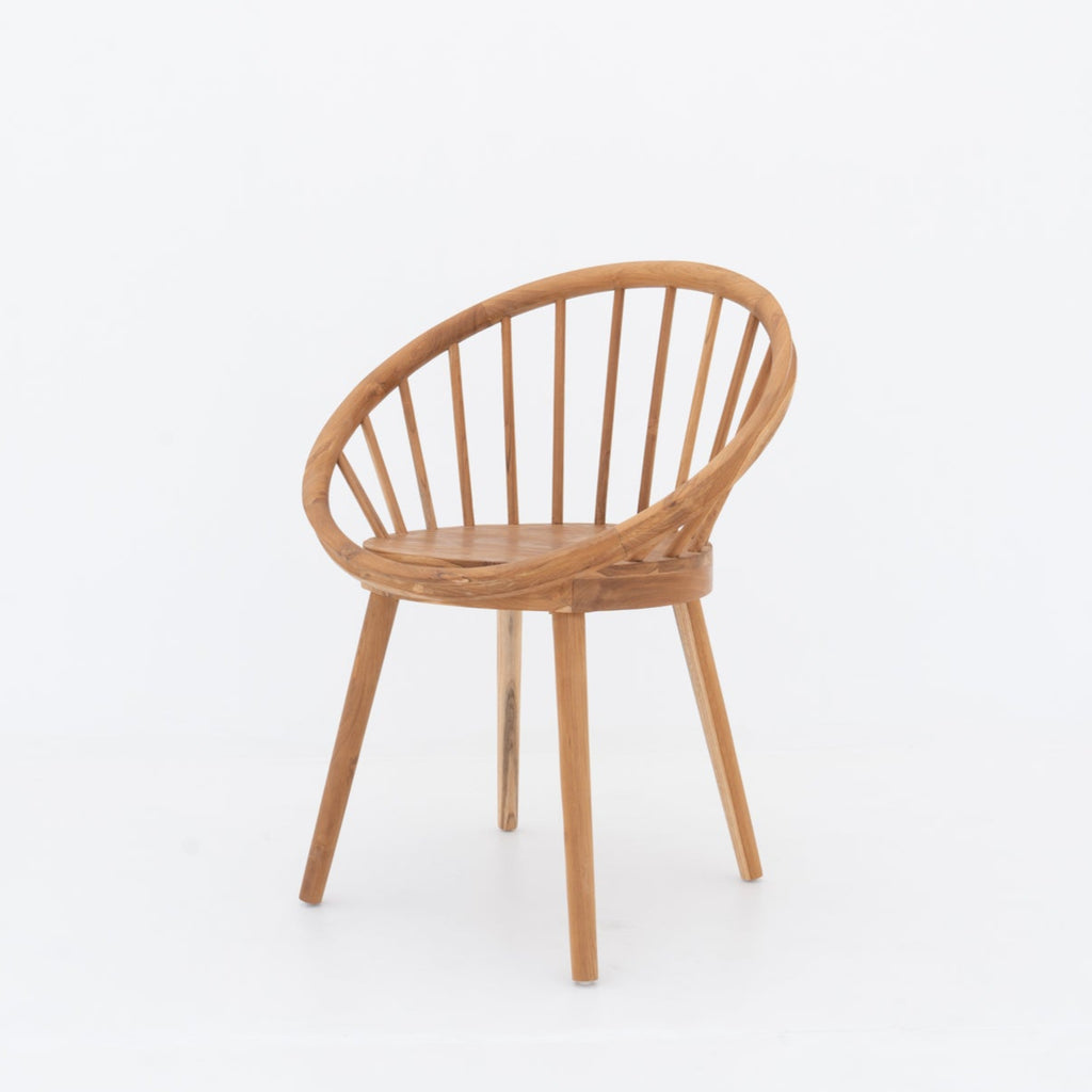 Round Teak Enclosure Chair Side view
