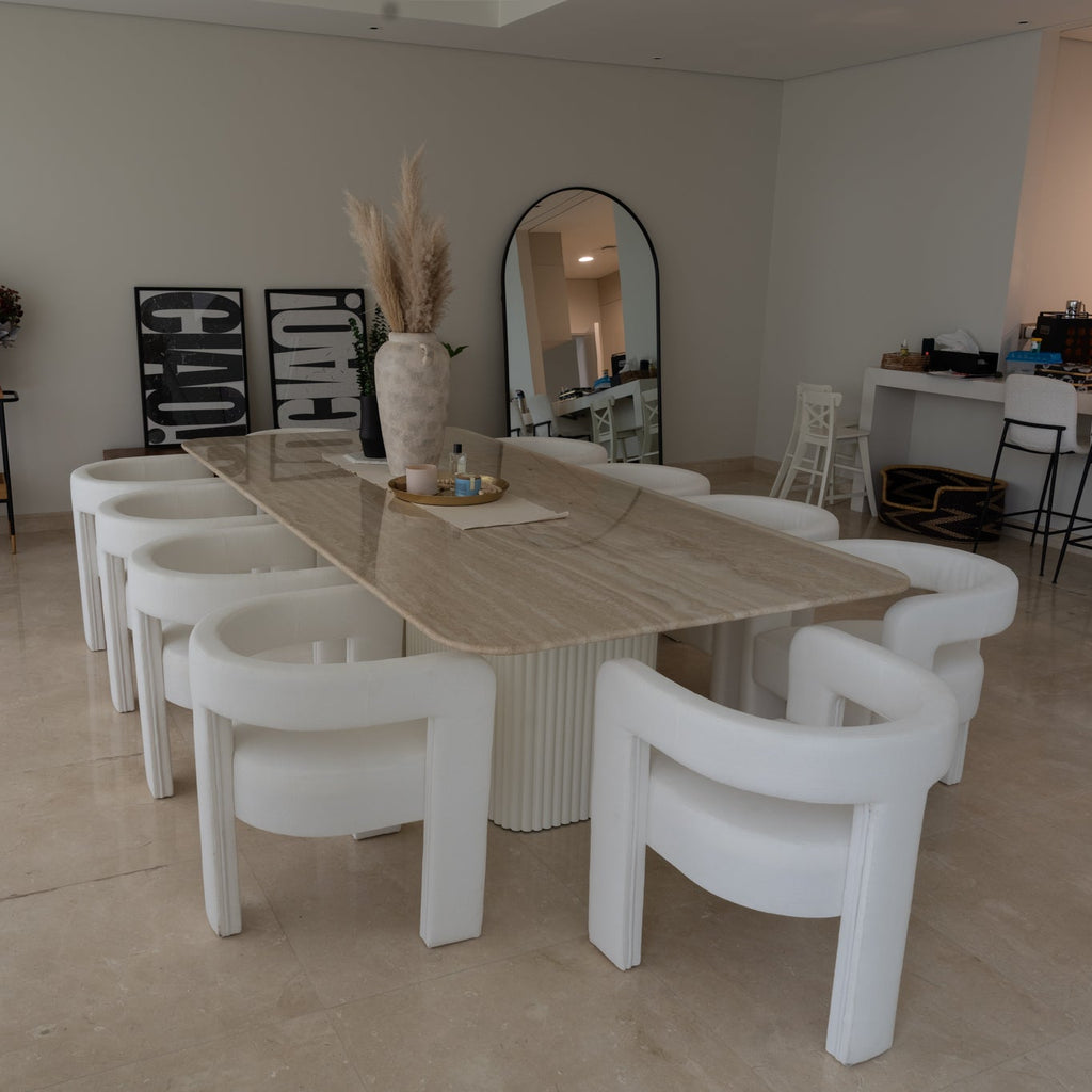 Saadiyat Rectangular Marble Dining Table Indoor View 16