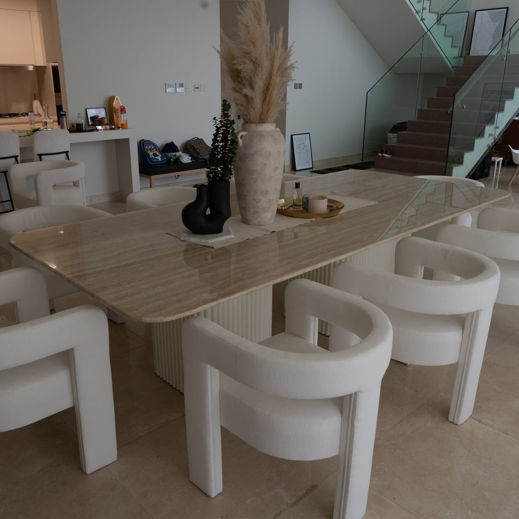 Saadiyat Rectangular Marble Dining Table Indoor View 19