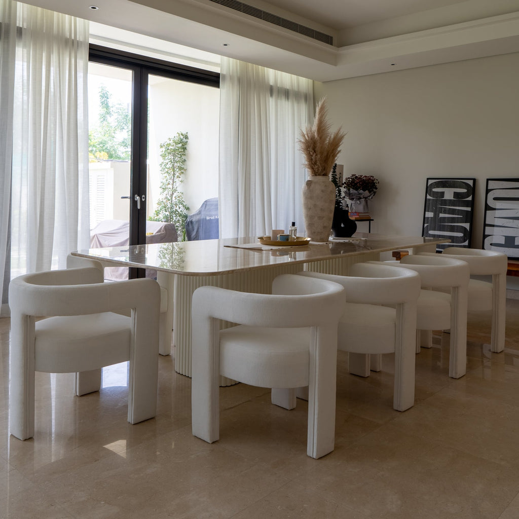 Saadiyat Rectangular Marble Dining Table Indoor View 6