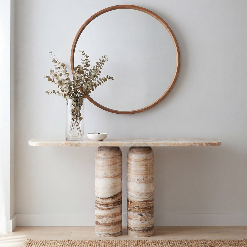 Sahara Onyx Console Table Indoor Perspective View 4