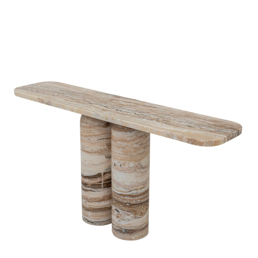 Sahara Onyx Console Table White Background View