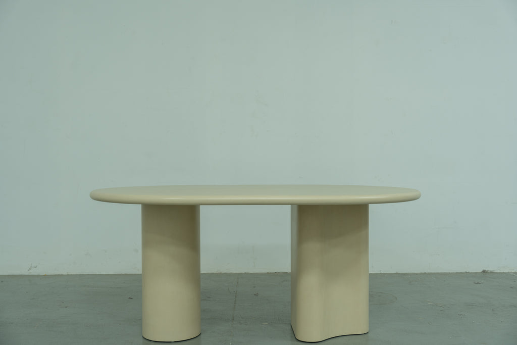 Sedona Micro Cement Dining Table Front Perspective View 1