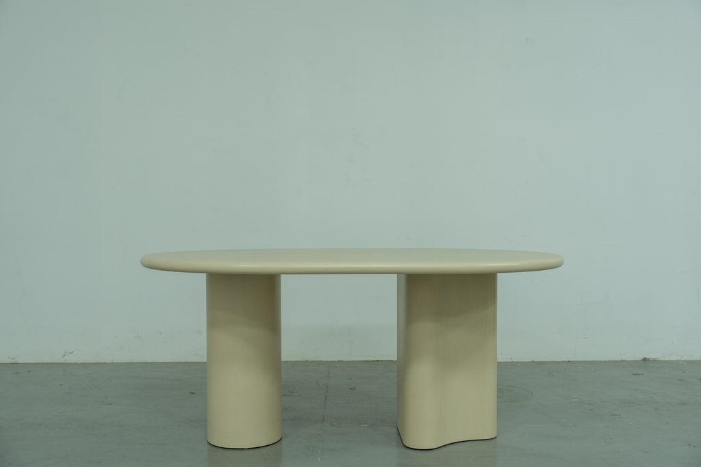 Sedona Micro Cement Dining Table Front Perspective View 3