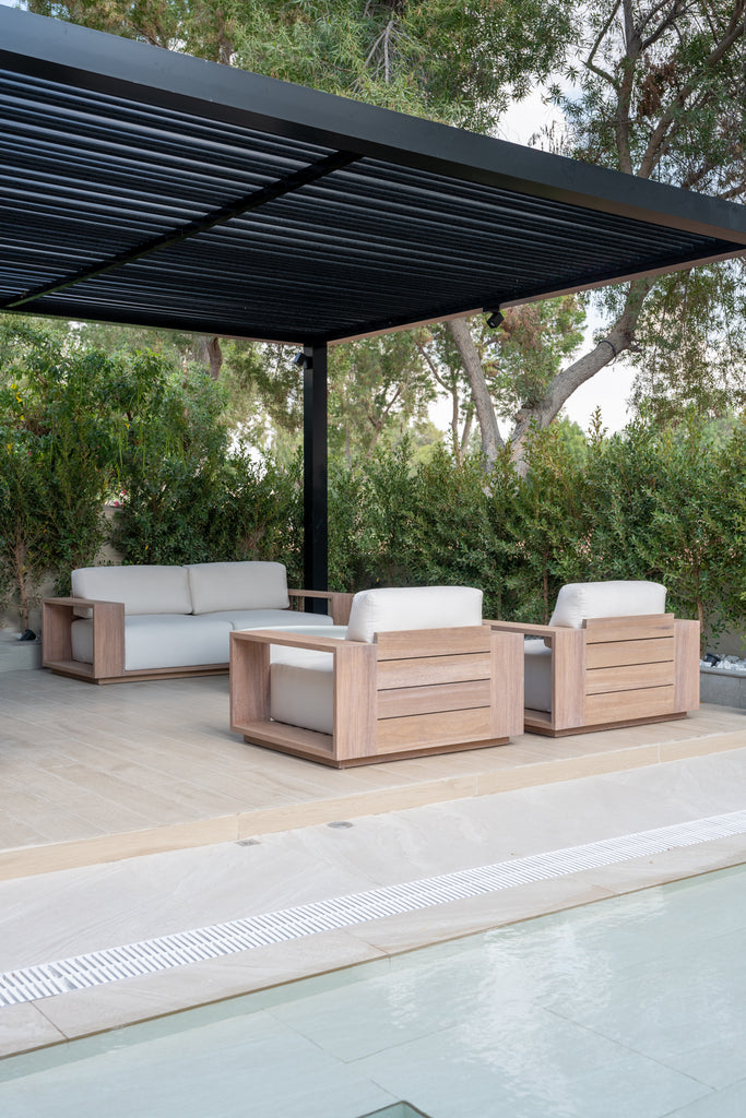 Sereno Teak Lounge 2 Seater Sofa Customer Home