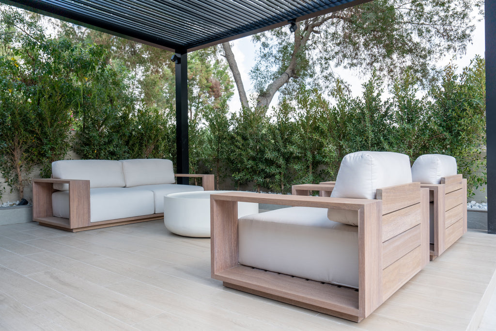 Sereno Teak Lounge 2 Seater Sofa Customer Home