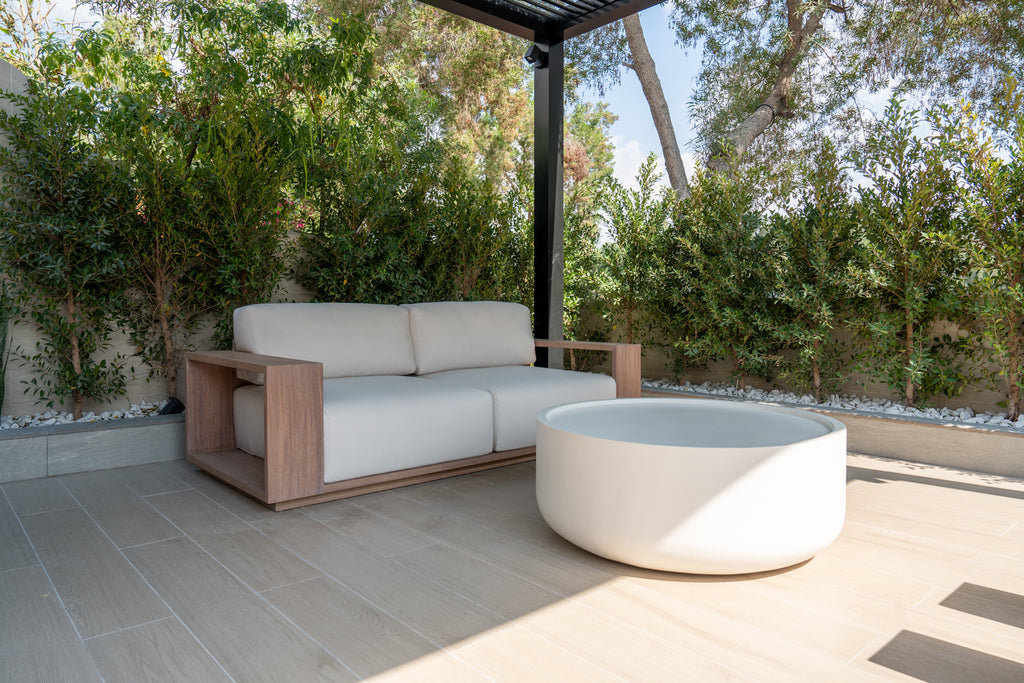 Sereno Teak Lounge 2 Seater Sofa Customer Home