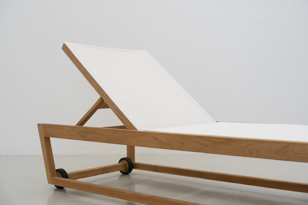 Seville Teak Sun Lounger Perspective View 12