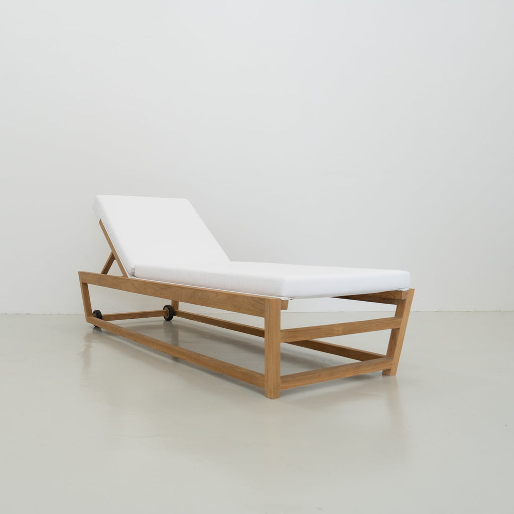 Seville Teak Sun Lounger Perspective View 1