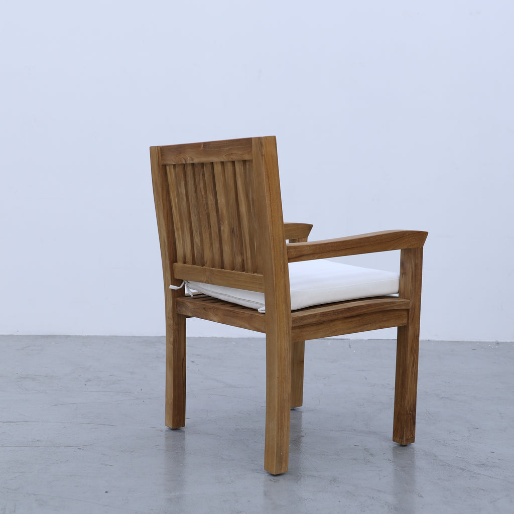 Sherborne Teak Arm Chairs Back view