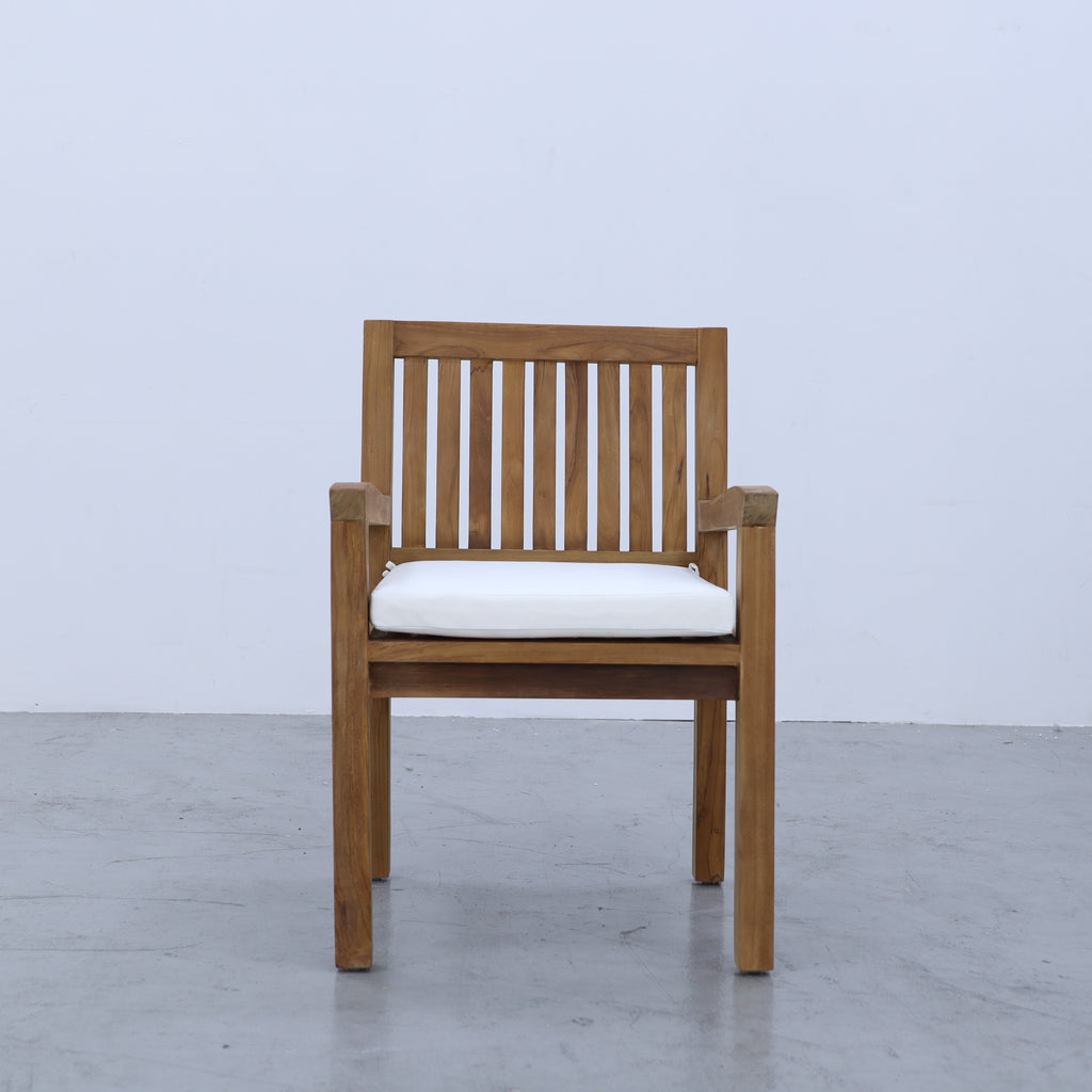 Sherborne Teak Arm Chairs Front view