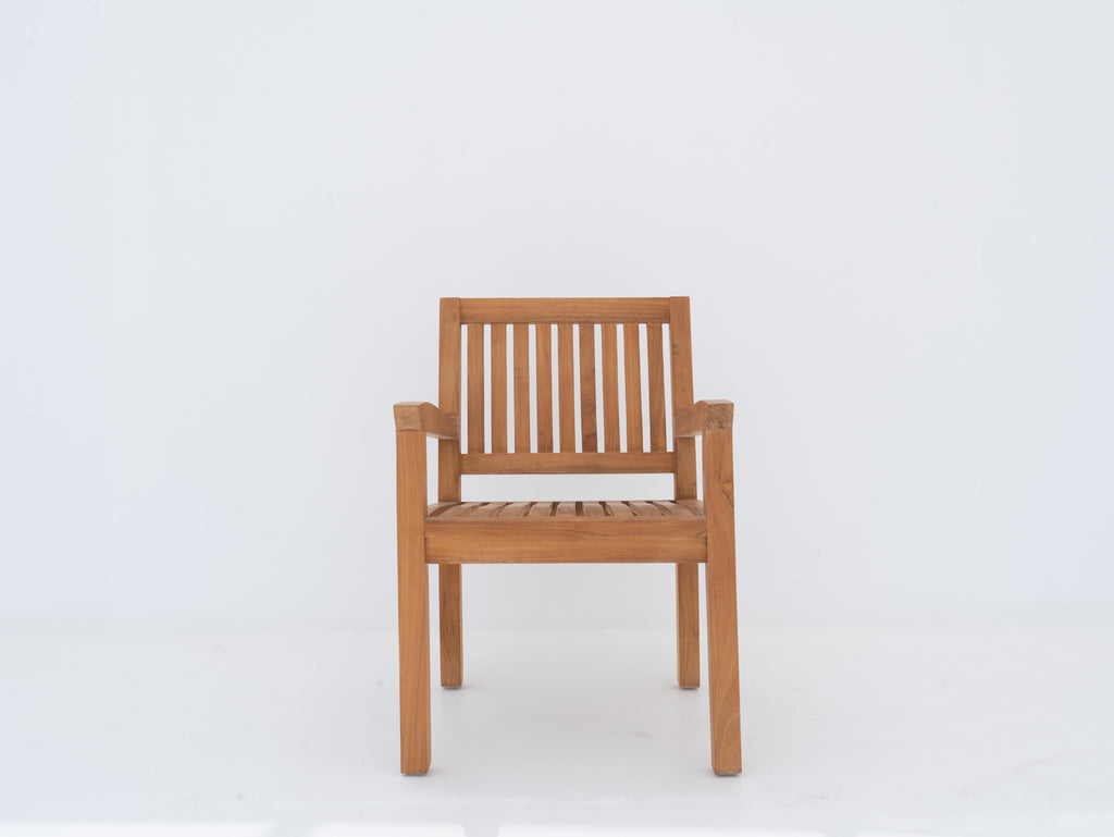 Sherborne Teak Arm Chairs Front view