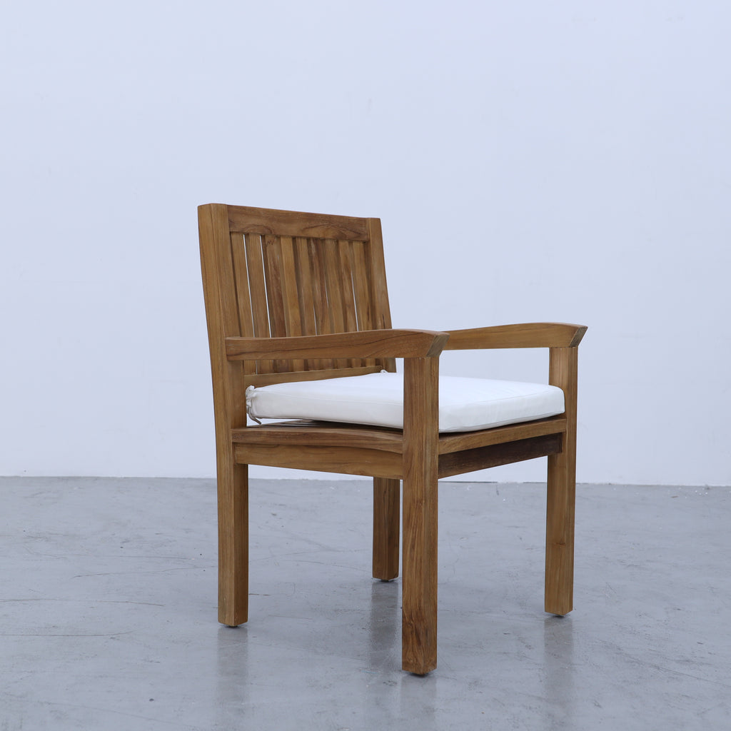 Sherborne Teak Arm Chairs Side view 2