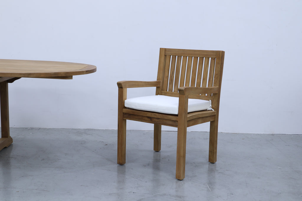 Sherborne Teak Arm Chairs Side view 5