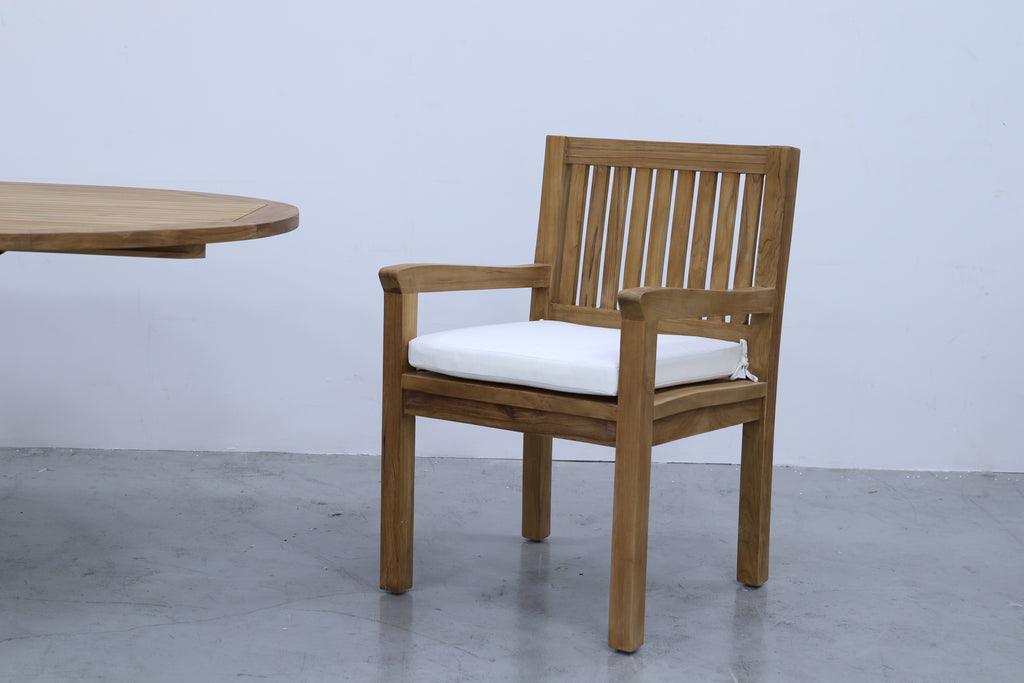 Sherborne Teak Arm Chairs Side view 6