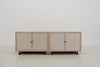 Shoreline Oak & Linen Media Console Front Perspective View 01