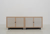 Shoreline Oak & Linen Media Console Front Perspective View 03
