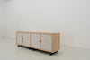 Shoreline Oak & Linen Media Console Perspective View 01