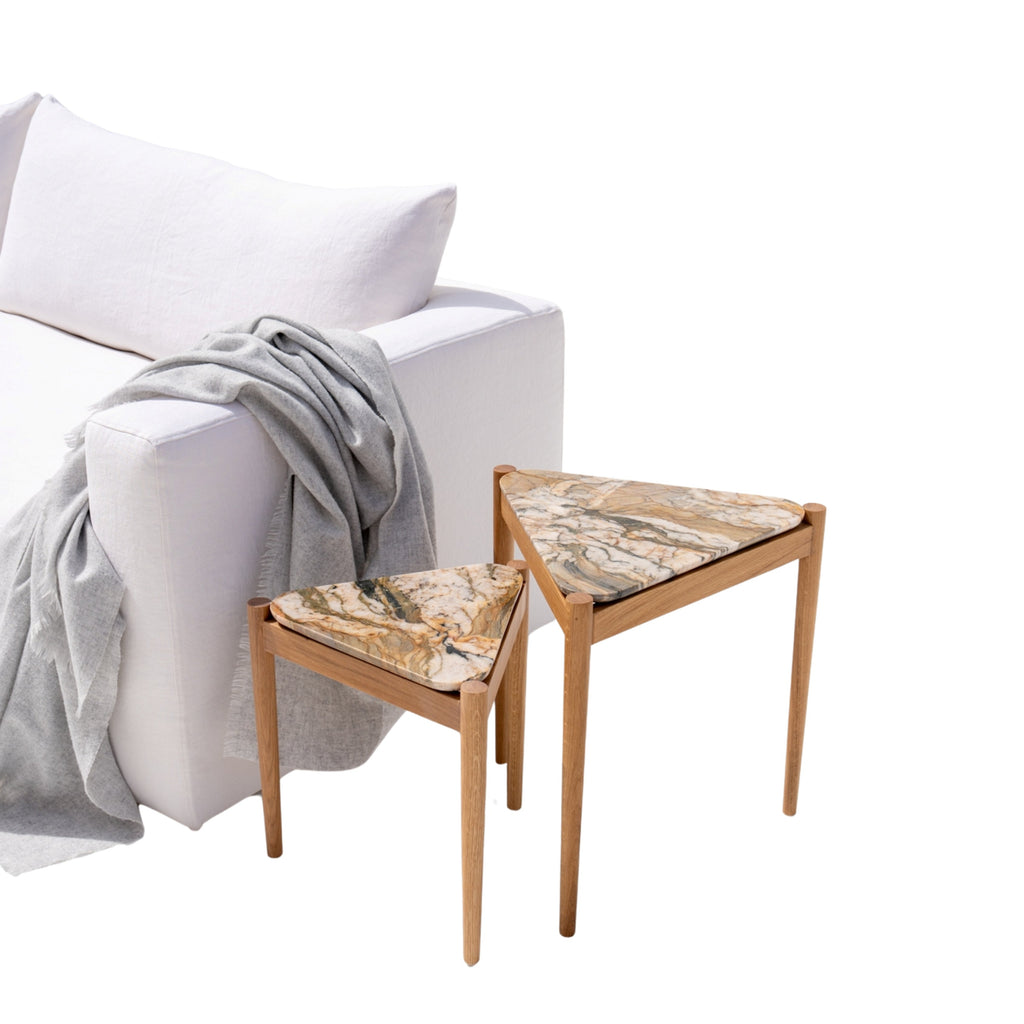Sierra Marble Nesting Side Table White Background View