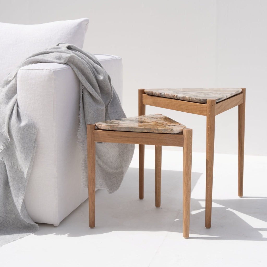 Sierra Marble Nesting Tables Front Perspective View 1
