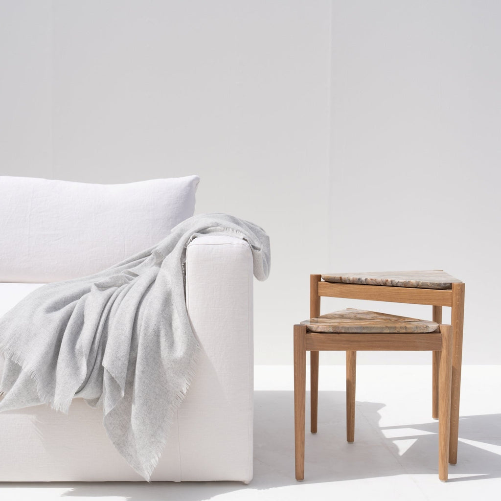 Sierra Marble Nesting Tables Front Perspective View 2